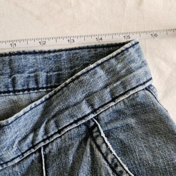 EDC by Esprit Jeans Women Youth US 9 Faded Blue Cropped Faux Cargo Pockets Y2K - Picture 4 of 16